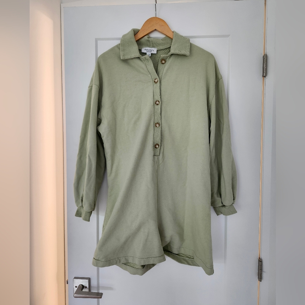 Green Button-Up Romper - Made in Canada 🇨🇦